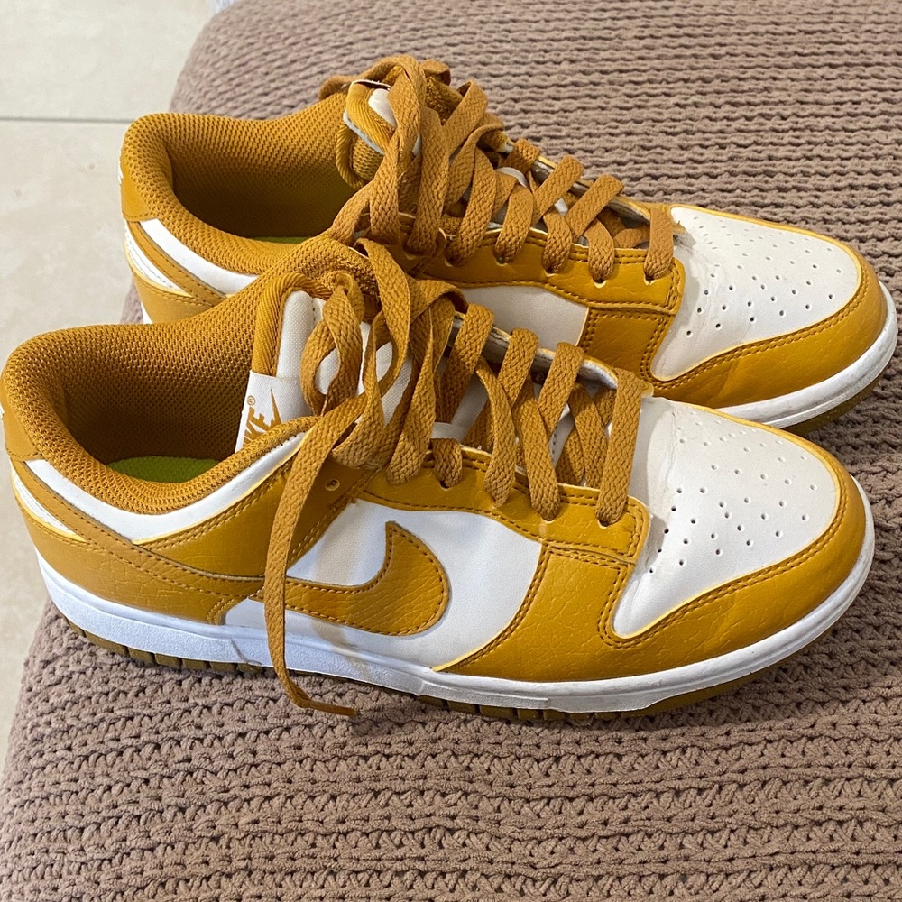 Nike Low-Top Sneakers in Mustard Yellow and White